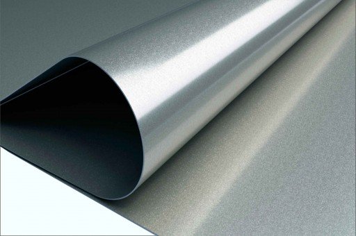 Light icy blue stretch ceiling film