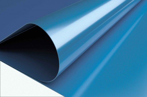 Sky blue pearlescent stretch ceiling film