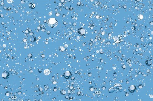 Stretch ceiling with printed drops of water