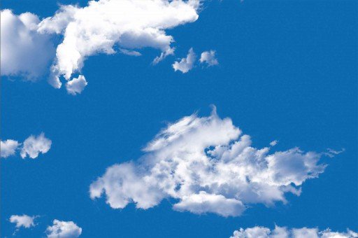 Stretch ceiling with printed clouds